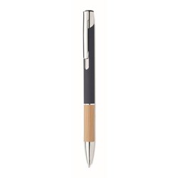 Obrázky: Hliníkové pero s bambusovým úchopom, modrá, MN