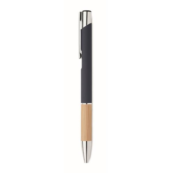 Obrázky: Hliníkové pero s bambusovým úchopom, modrá, MN, Obrázok 5