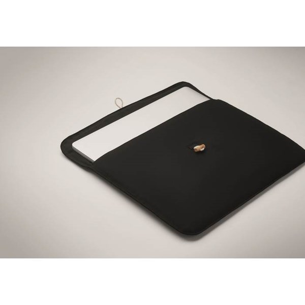 Obrázky: Čierne puzdro na notebook z bavlny 220 g/m², Obrázok 3