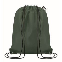 Obrázky: Tm. zelený ruksak so šnúrkami zo 190T RPET