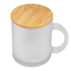 Zobrazit detaily pro Frosty sklenený hrnček s bambusovým viečkom/táckou Obrázky: Frosty sklenený hrnček s bambusovým viečkom/táckou