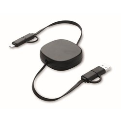 Zobrazit detaily pro 60W navíjací nabíjací kábel v puzdre z ABS, čierny Obrázky: 60W navíjací nabíjací kábel v puzdre z ABS, čierny