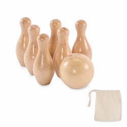 Zobrazit detaily pro Mini bowlingová sada z borovicového dreva, vrecko Obrázky: Mini bowlingová sada z borovicového dreva, vrecko