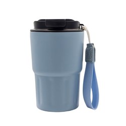 Zobrazit detaily pro Nerezový termohrnček 330 ml s pútkom, modrý Obrázky: Nerezový termohrnček 330 ml s pútkom, modrý