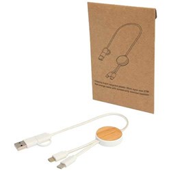 Zobrazit detaily pro Biely rýchlonabíjací 27W kábel 5v1, 30 cm, bambus Obrázky: Biely rýchlonabíjací 27W kábel 5v1, 30 cm, bambus