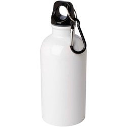 Zobrazit detaily pro Nerezová  fľaša 400ml s karabínou, biela Obrázky: Nerezová  fľaša 400ml s karabínou, biela