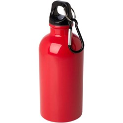 Zobrazit detaily pro Nerezová  fľaša 400ml s karabínou, červená Obrázky: Nerezová  fľaša 400ml s karabínou, červená
