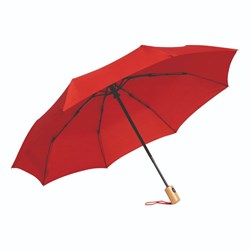 Zobrazit detaily pro RPET skladací dáždnik s automatickým O+Z, červený Obrázky: RPET skladací dáždnik s automatickým O+Z, červený