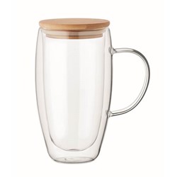 Zobrazit detaily pro Dvojitý sklenený hrnček z boros.skla, 450ml,viečko Obrázky: Dvojitý sklenený hrnček z boros.skla, 450ml,viečko