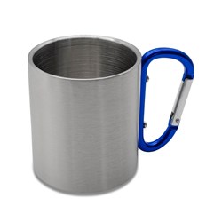 Zobrazit detaily pro Modrý termohrnček 220ml, nerez oceľ s karabínou Obrázky: Modrý termohrnček 220ml, nerez oceľ s karabínou