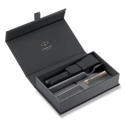 Zobrazit detaily pro PP PARKER Sonnet Core Grey GT + čierne kož. puzdro Obrázky: PP PARKER Sonnet Core Grey GT + čierne kož. puzdro